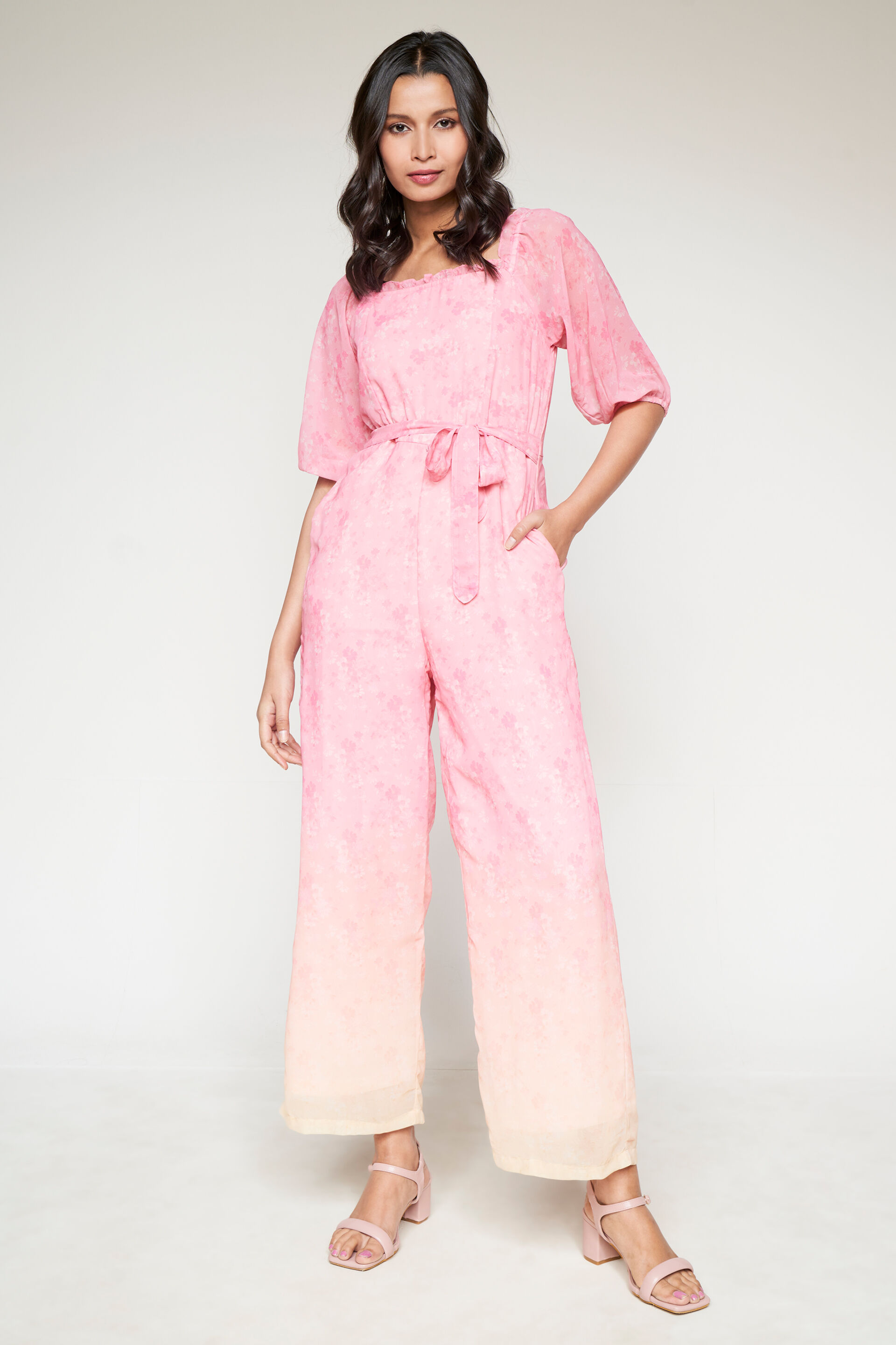 Orange and pink jumpsuit store